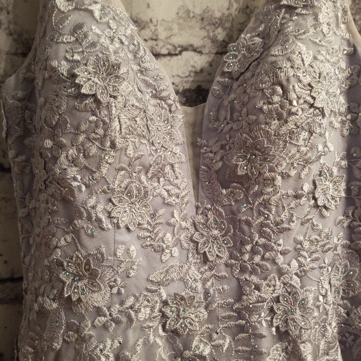 PERIWINKLE/GRAY A LINE PRINCESS GOWN- NEW