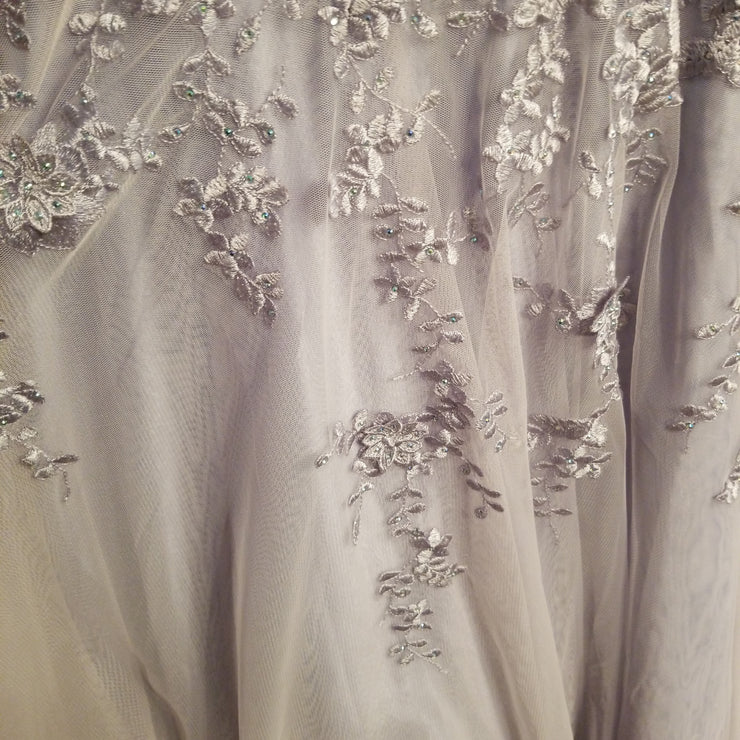 PERIWINKLE/GRAY A LINE PRINCESS GOWN- NEW