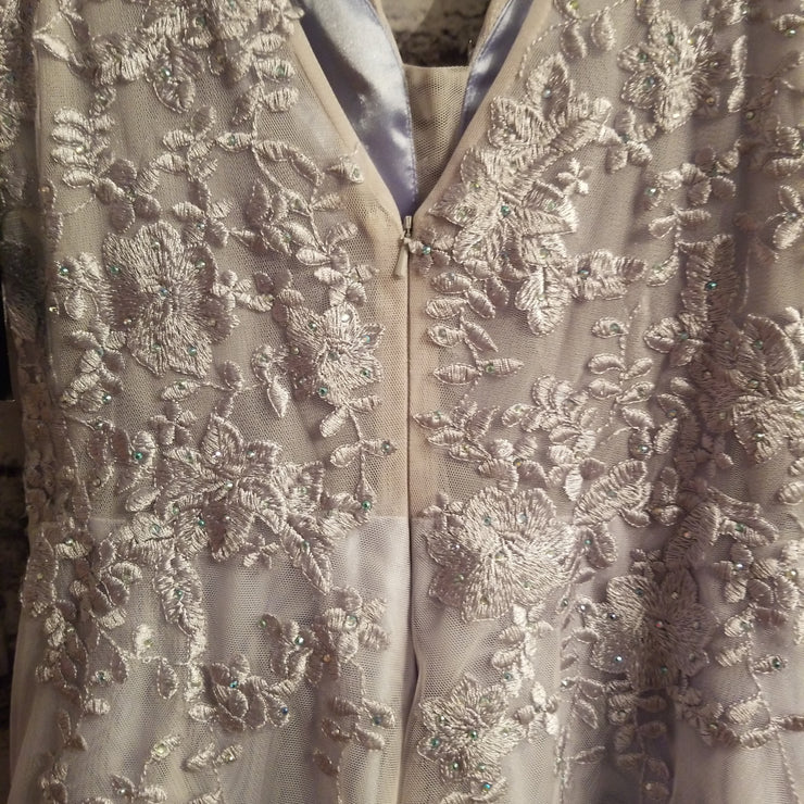 PERIWINKLE/GRAY A LINE PRINCESS GOWN- NEW