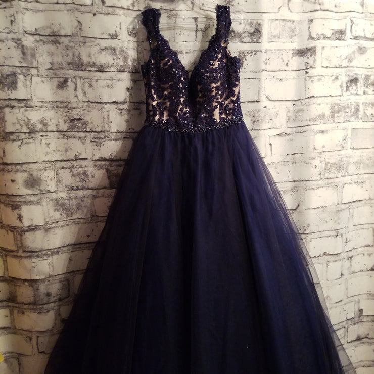NAVY PRINCESS GOWN