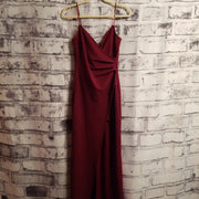 BURGUNDY LONG EVENING GOWN