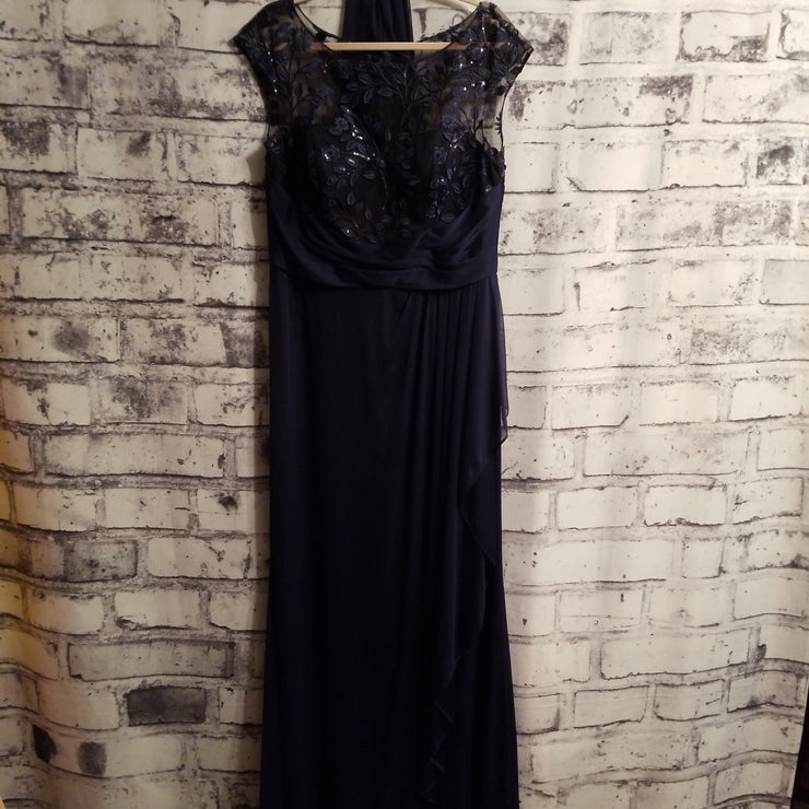NAVY LONG EVENING GOWN (NEW)
