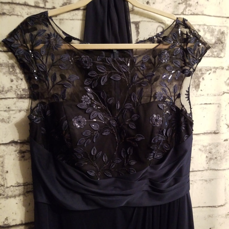 NAVY LONG EVENING GOWN (NEW)