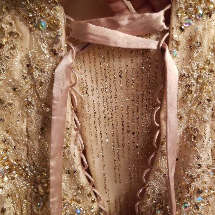 GOLD FULL SEQUIN PRINCESS GOWN