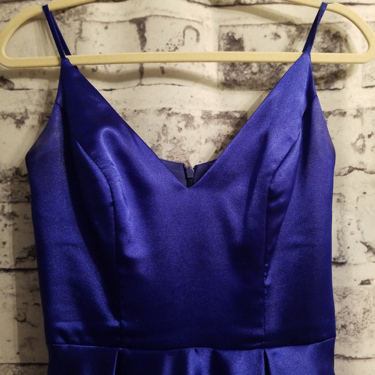 ROYAL BLUE A LINE GOWN