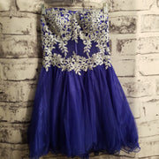 ROYAL BLUE SHORT POOFY DRESS