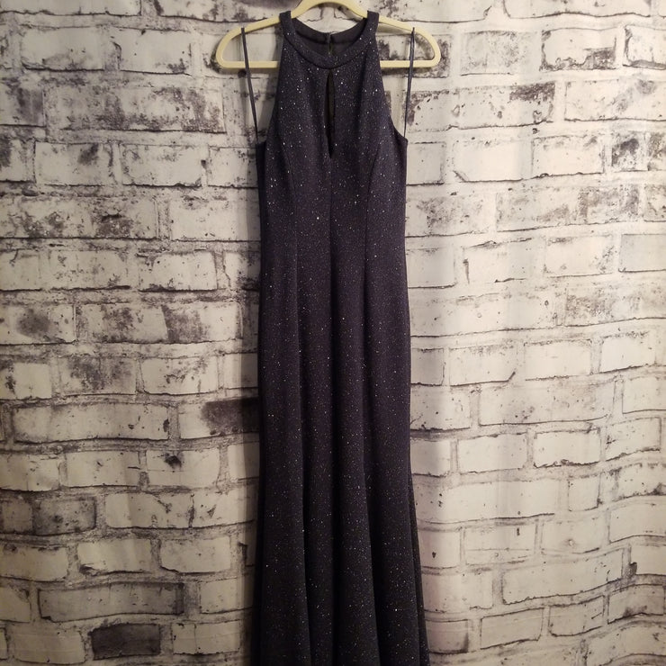 GRAY SPARKLY LONG EVENING GOWN