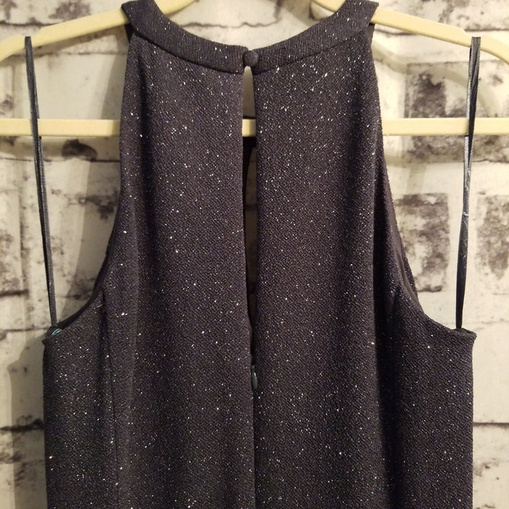 GRAY SPARKLY LONG EVENING GOWN