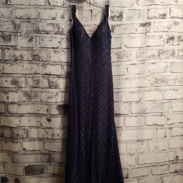 NAVY/SPARKLY LONG DRESS (NEW)