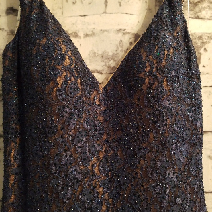 NAVY/SPARKLY LONG DRESS (NEW)