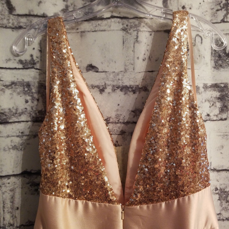 PINK/GOLD A-LINE GOWN (NEW)