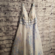 WHITE/BLUE A LINE GOWN (NEW)