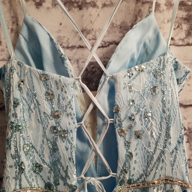 BLUE SPARKLY MERMAID GOWN