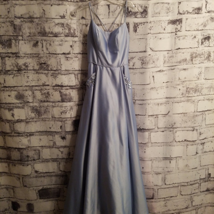 BLUE A LINE GOWN
