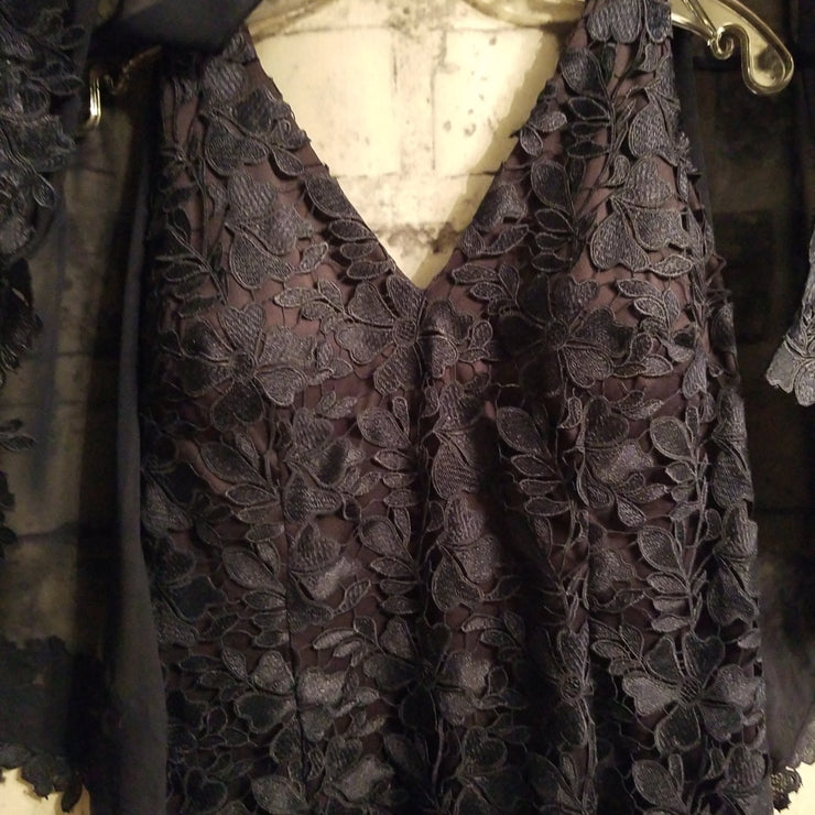 NAVY/FLORAL LONG GOWN