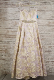 BLUSH/GOLD A-LINE GOWN