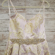 BLUSH/GOLD A-LINE GOWN