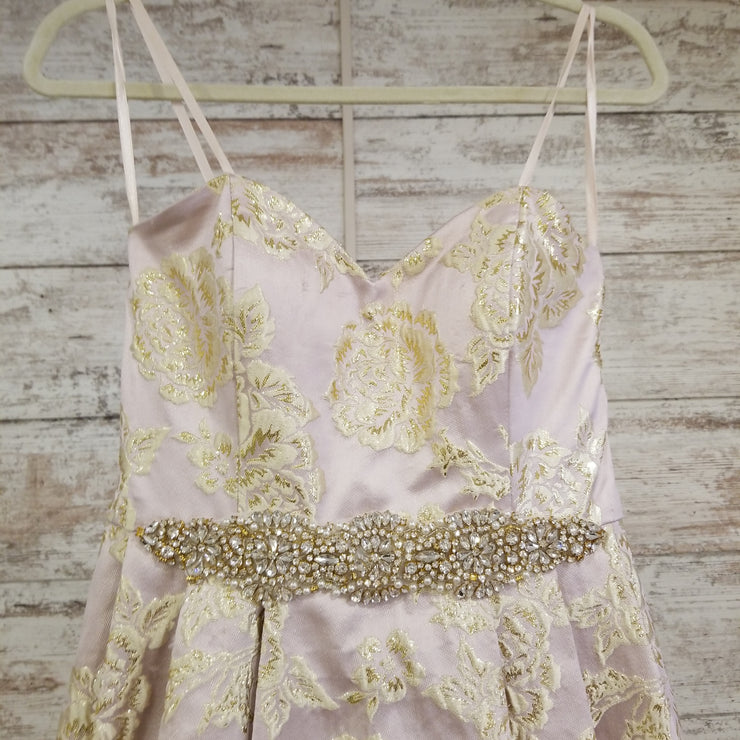 BLUSH/GOLD A-LINE GOWN