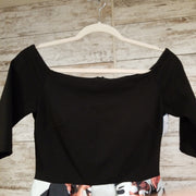 BLACK/FLORAL SHORT DRESS