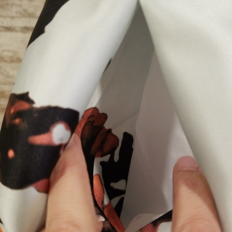 BLACK/FLORAL SHORT DRESS