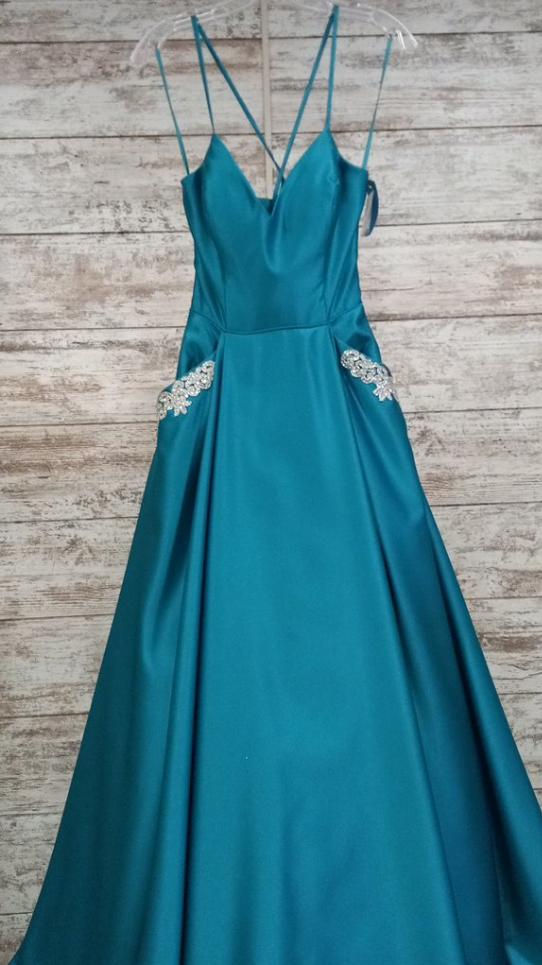 TEAL A LINE GOWN