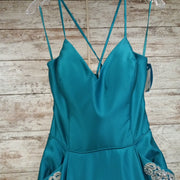 TEAL A LINE GOWN
