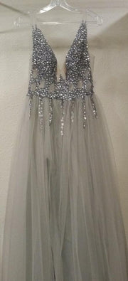 SILVER A LINE GOWN