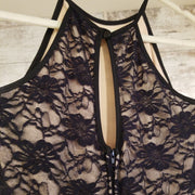 BLACK/TAN SHORT DRESS