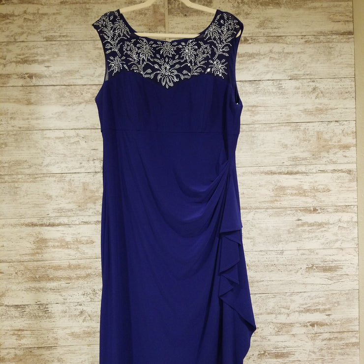 ROYAL BLUE LONG EVENING GOWN