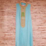 AQUA/GOLD SHORT DRESS (NEW)