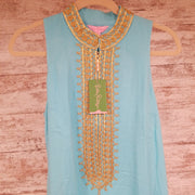 AQUA/GOLD SHORT DRESS (NEW)