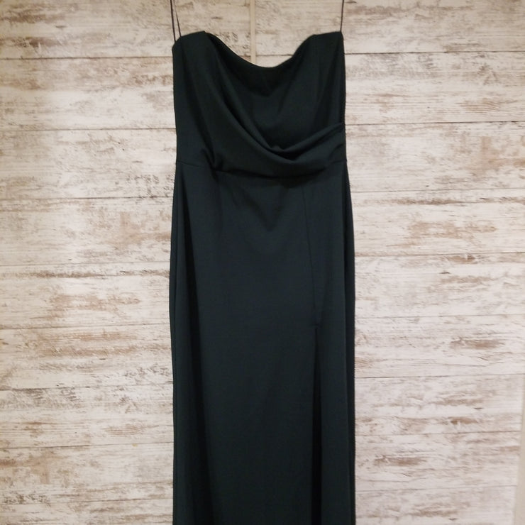 GREEN LONG EVENING GOWN