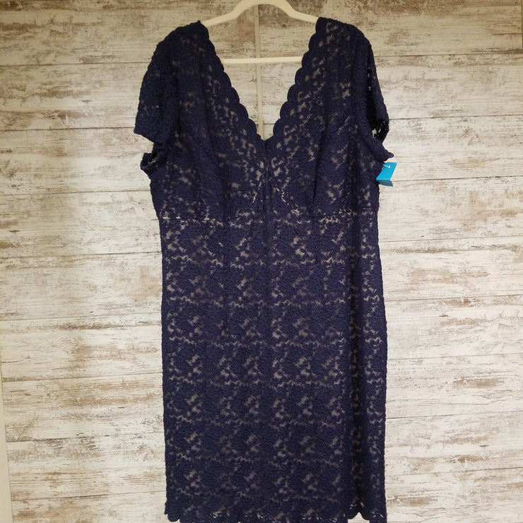 NAVY LACE SHORT DRESS
