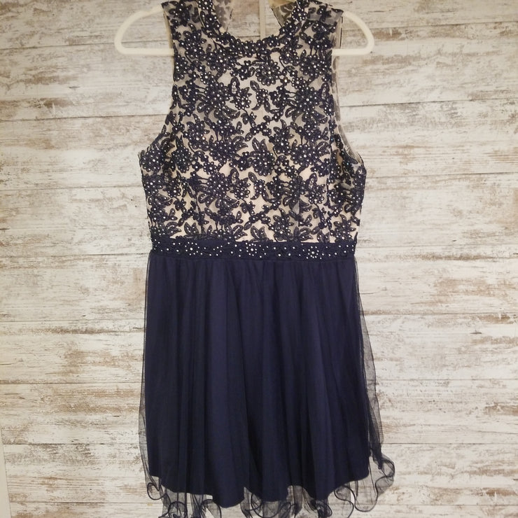 NAVY/TAN SHORT DRESS