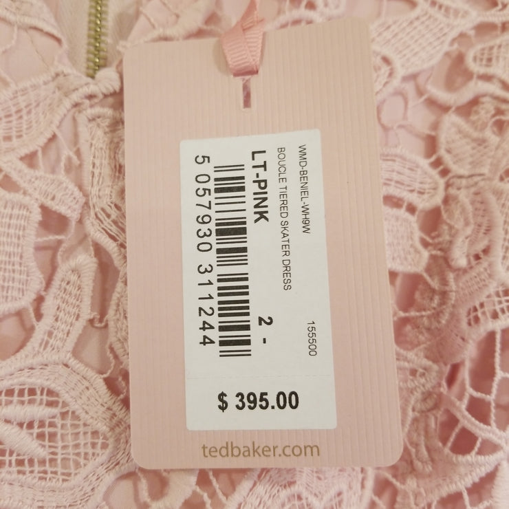 PINK LACE SHORT DRESS-NEW $395