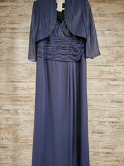 NAVY 2 PC. LONG GOWN SET