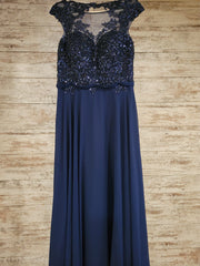 NAVY LONG EVENING GOWN