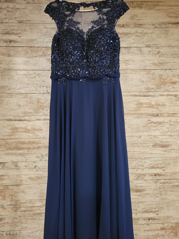 NAVY LONG EVENING GOWN