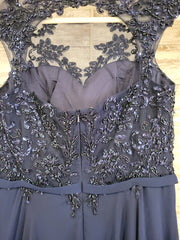NAVY LONG EVENING GOWN