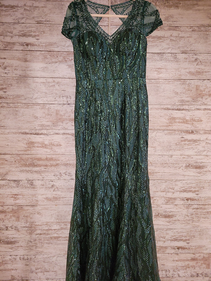 GREEN FULL SEQUIN LONG DRESS