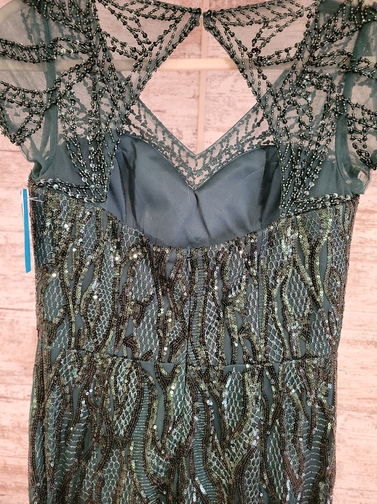 GREEN FULL SEQUIN LONG DRESS