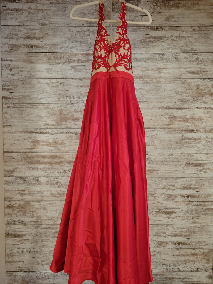 RED A LINE GOWN