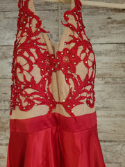 RED A LINE GOWN