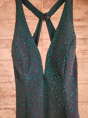 GREEN LONG EVENING GOWN