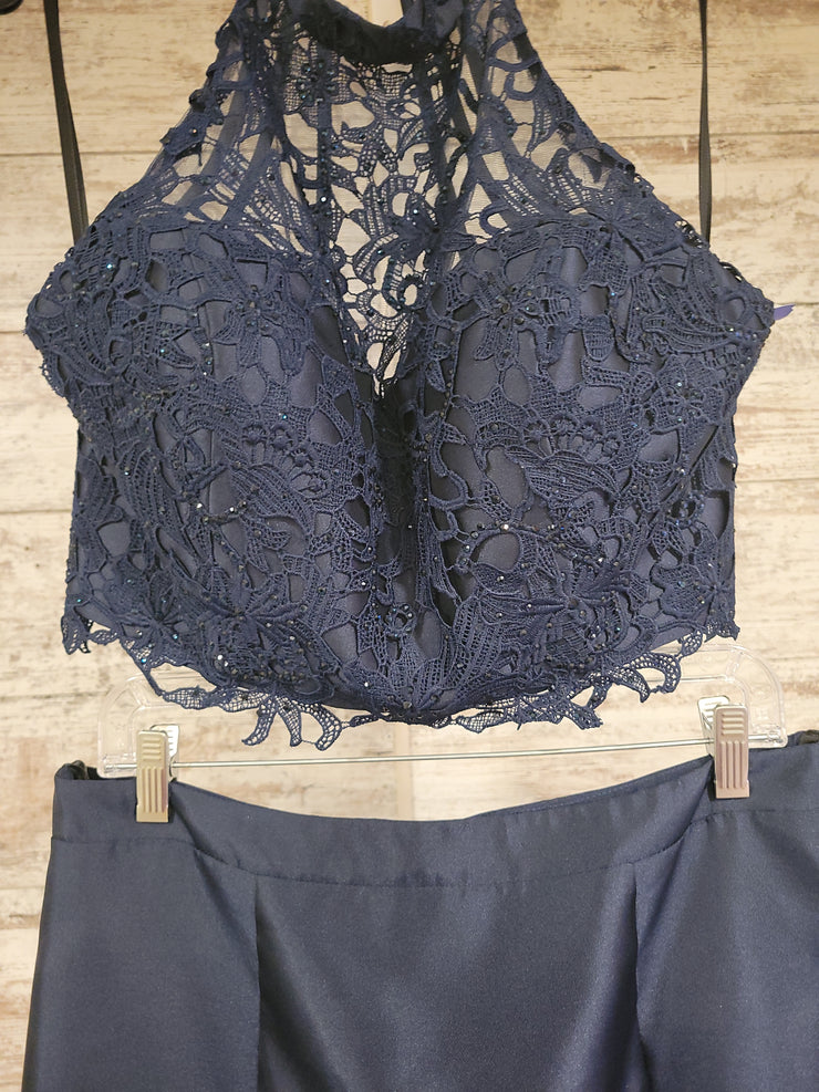 NAVY 2 PC. MERMAID GOWN (NEW)