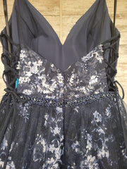 NAVY/FLORAL PRINCESS GOWN