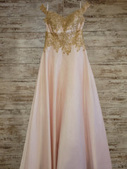 PINK/GOLD A LINE GOWN