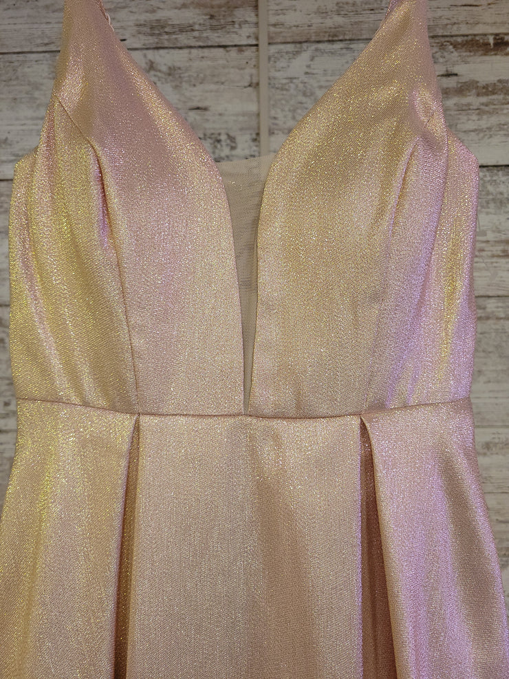 PINK/GOLD SHIMMERY A LINE GOWN