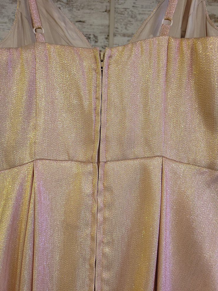 PINK/GOLD SHIMMERY A LINE GOWN