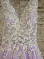 LAVENDER/FLORAL A LINE GOWN